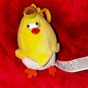 Miniso Lovely Dundun Fat Chicken Banana Bag Clip 3.5 inch Plush Stuffed Animal